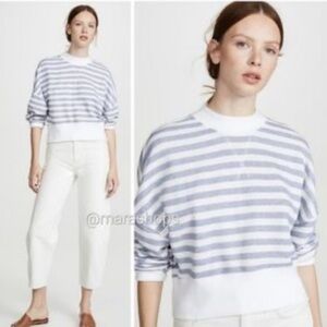 FRAME Striped Blue and White Sweater SWEATSHIRT